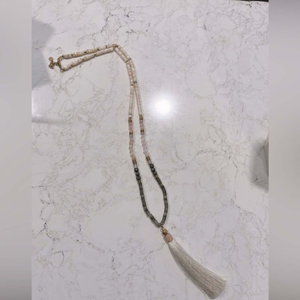 Stella & Dot Antionia Tassle Blush Necklace
